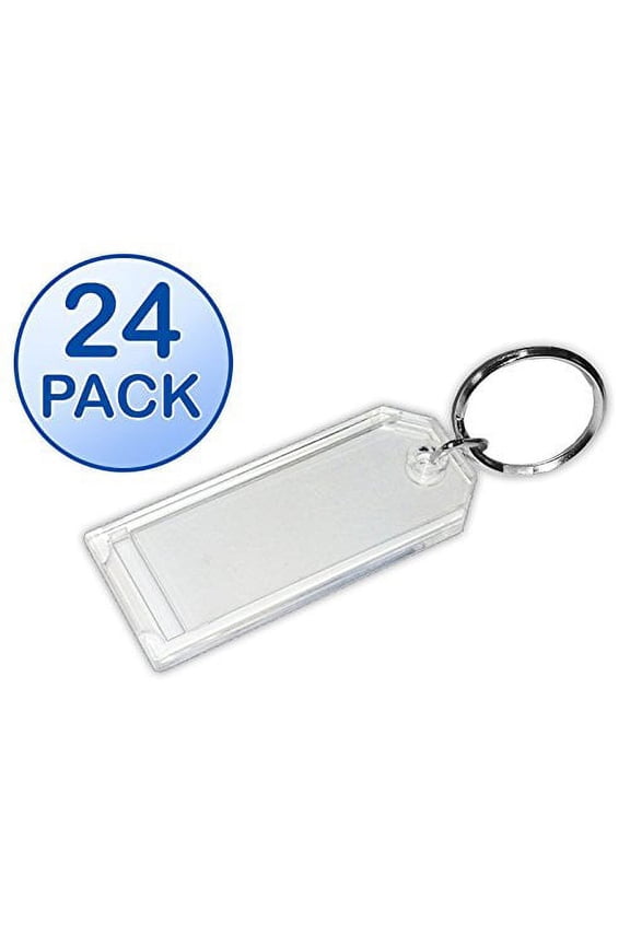 Premium Key Tag 3" Crystal Color (24 - Pack) - (With Ring)