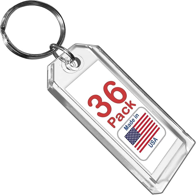 Premium Key Tag 3" Crystal Color (36 - Pack) - (With Ring)