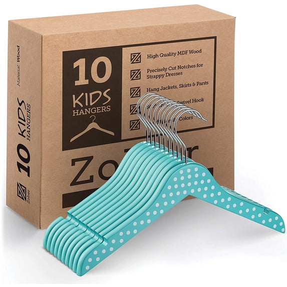 Premium Kid's Velvet Hangers (11” Inch - 30 Pack) Non Slip, Space-Saving - 360° Swivel Hook, Strong & Durable (Small - Pink)"