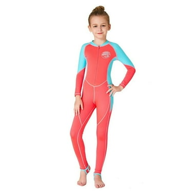 Kids Wetsuit For Boys Girls 2.5MM One Piece Full Body Neoprene Long Sleeve Swimsuit, UV