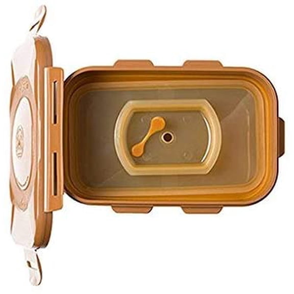 Premium Kimchi, Sauerkraut Container Probiotic Fermentation with Inner Vacuum Lid (Earthenware Brown, 0.45 gal/ 1.7L)