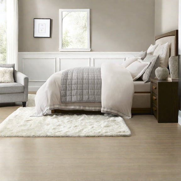 Premium King/Cal King Bedding Set Linen Blend with Embroidered Details for Modern Bedrooms
