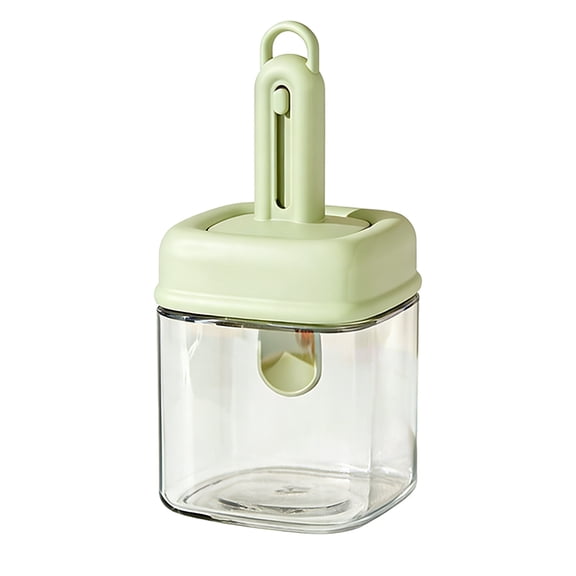 Premium Kitchen Seasoning Storage Box with Telescopic Spoon, Sealed Moisture-Proof, Clear Glass Container for Organized Spice and Dry Ingredient Storage