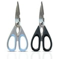 thumbnail image 1 of Premium Kitchen Shears by Better Kitchen Products, 8.5", All Purpose Stainless Steel Utility Scissors, Heavy Duty Scissors, Meat Scissors, Poultry Shears, Multipurpose (2PK-Blk/Gray & Slvr/Blu), 1 of 5