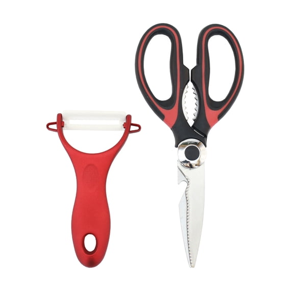 BambooMN Premium Kitchen Shears & Peeler Set