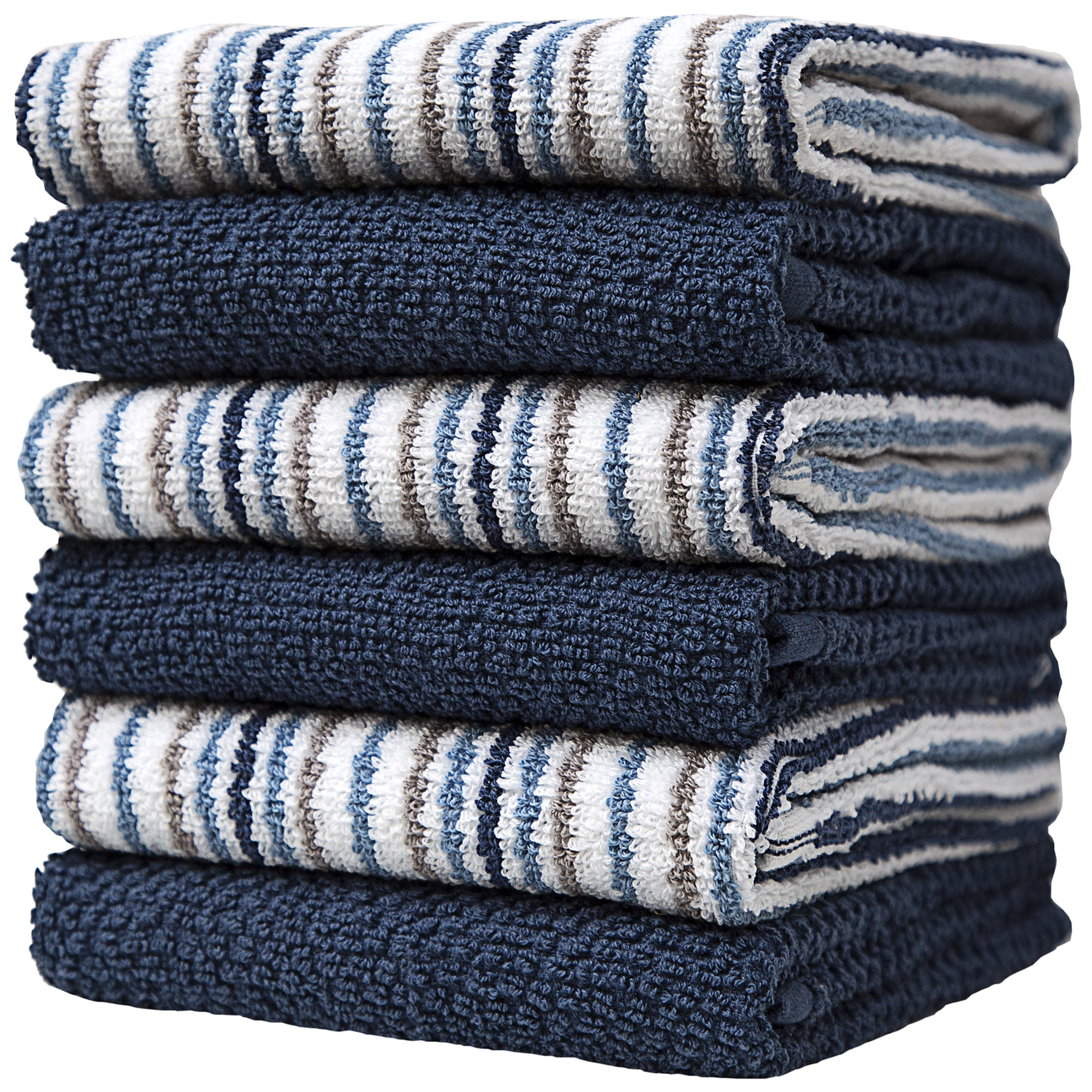 Bumble Kitchen Towels 16x 28 | Highly Absorbent Dish Towels with Hanging  Loop | Natural Ring Spun Cotton, 380 GSM | Gray Check Design - 6 Pack