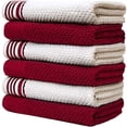 thumbnail image 1 of Premium Kitchen Towels (16”x 28”, 6 Pack) – Large Cotton Kitchen Hand Towels –Weft Insert Design– 380 GSM Highly Absorbent Tea Towels Set With Hanging Loop – Burgandy, 1 of 6