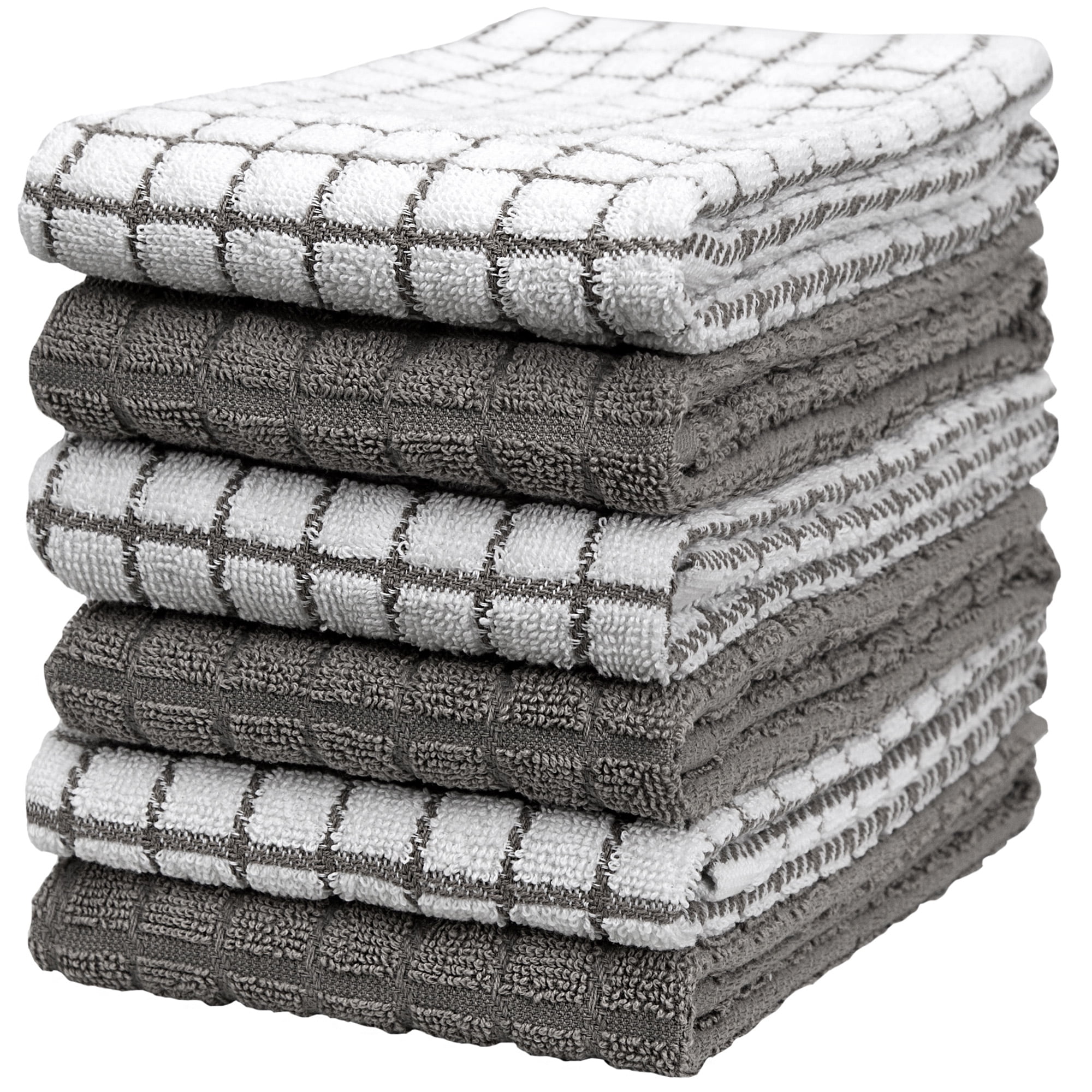 LANE LINEN Kitchen Towels Set - 100% Pure Cotton Super Absorbent Hand  Towel, Grey Tea Towels, Soft & Durable, Pack of 12 – 15”x25”, Grey Stripe