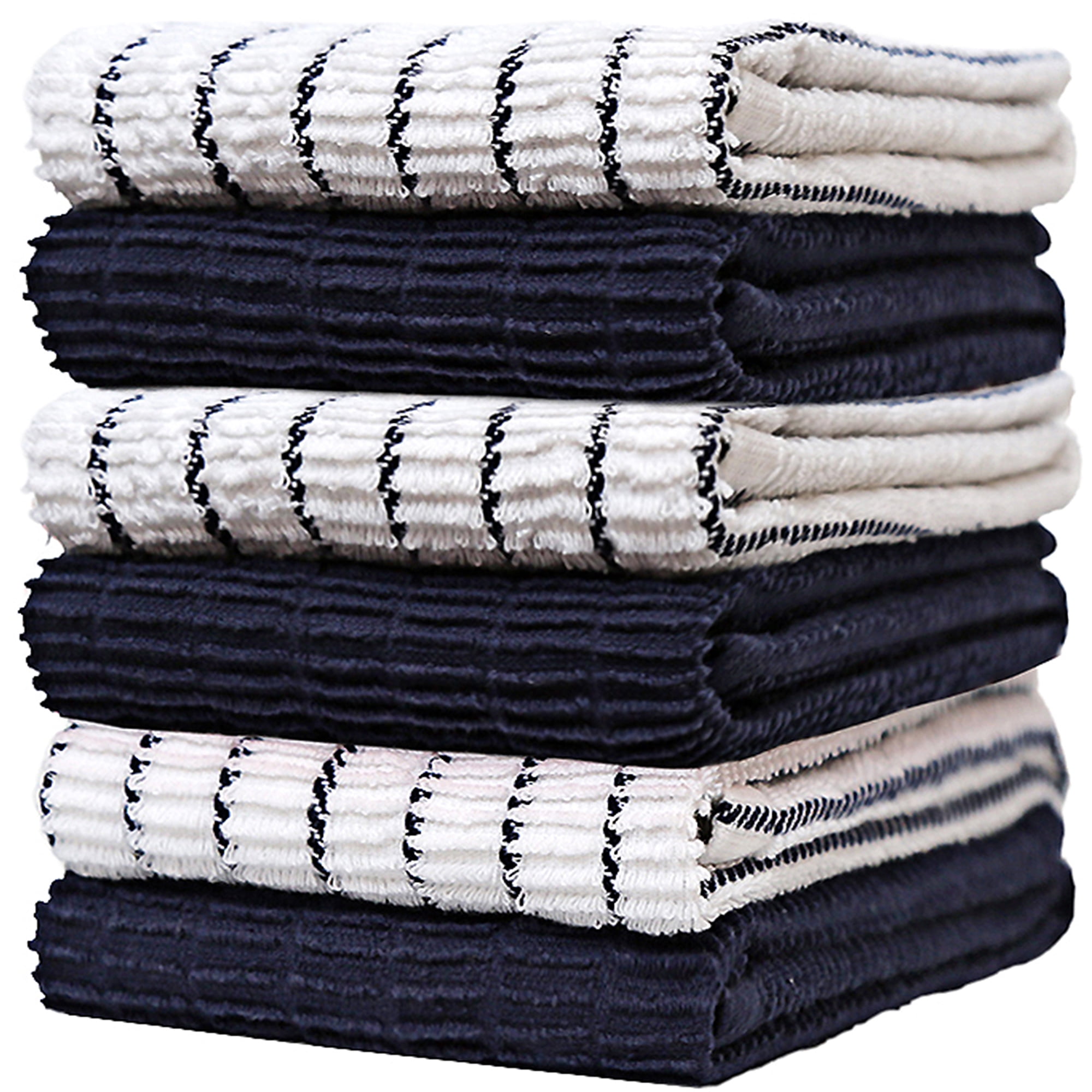 Premium 6 Pack Large Cotton Kitchen Towels (16x28) - Chef Weave, 380 ...