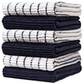 thumbnail image 1 of Premium Kitchen Towels (16x 28, 6 Pack)  Large Cotton Kitchen Hand Towels Chef Weave Design 380 GSM Highly Absorbent Tea Towels Set With Hanging Loop  Navy, 1 of 6