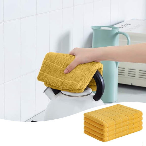 Premium Kitchen Towels (26”x 88”, 4 Pack) – Large Cotton Kitchen Hand Towels – Flat & Terry Towel – Highly Absorbent Tea Towels Set with Hanging Loop