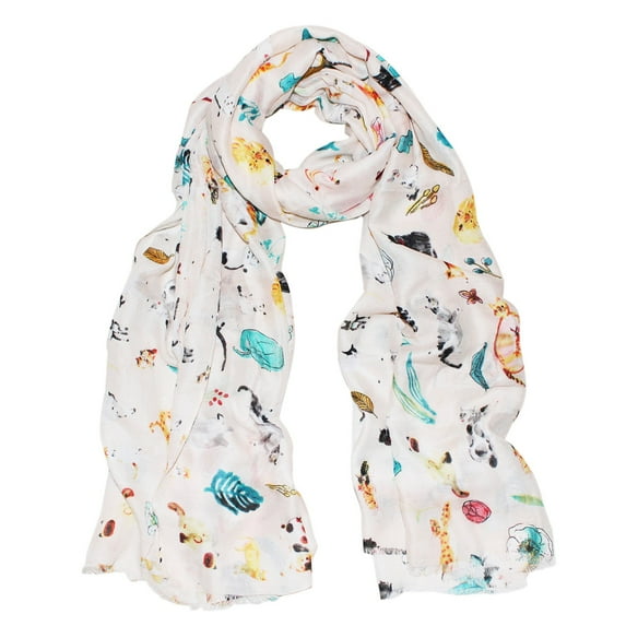 Premium Kitty Cat Print Cotton Blend Scarf Wrap