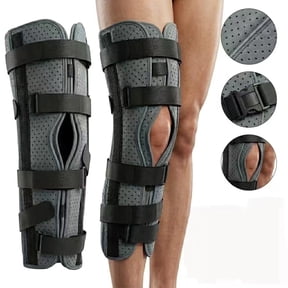 Premium Knee Immobilizer Brace - Full Leg Support for Post-Op Recovery Adjustable Orthopedic Splint with Breathable Perforated Fabric for Stable Knee Support(S)