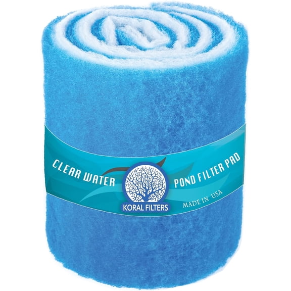 Premium Koi Pond Filter Media Roll - High-Efficiency Pond Filters for Outdoor Ponds, Reusable Fish Pond Filter Material, Made in USA (PRO - Blue - 12 ft roll)