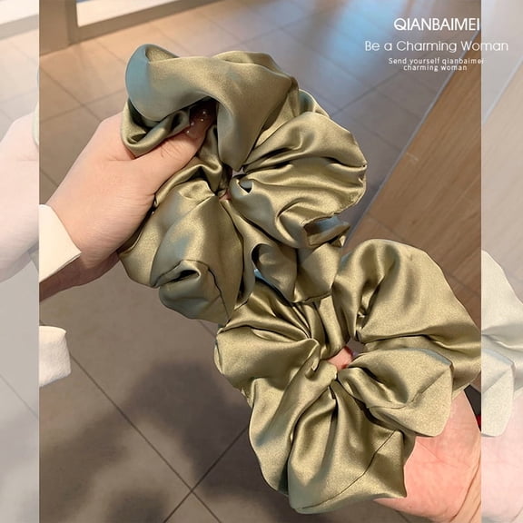 Premium Korean Satin Puff Hair Tie - French Vintage Elegance, New Arrival Minimalist Hair Accessory for Women
