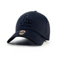 thumbnail image 1 of Premium L|A Clean Up Adjustable Strapback Hat – Garment Washed Cotton Dad Cap, Curved Brim Baseball Hat, White Logo, Unisex One Size Fits Most (Black and Black), 1 of 7