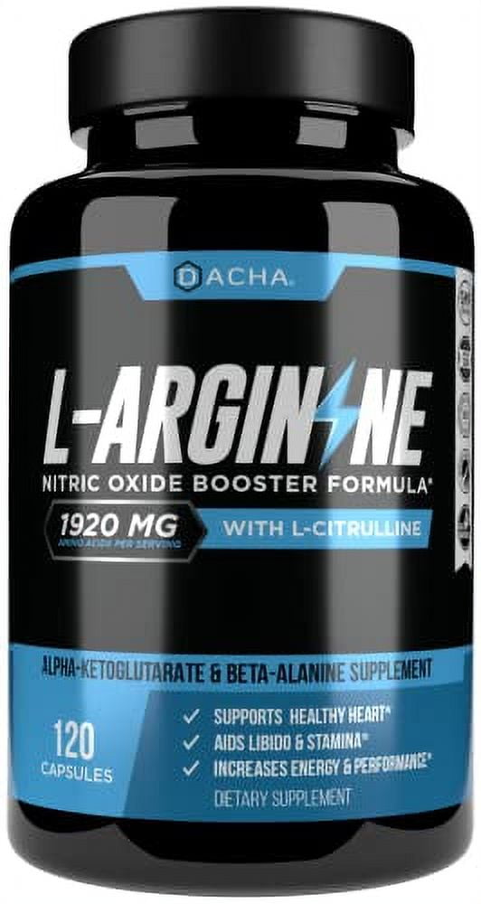 Premium L Arginine Pills 1920 MG 120 VCAPS AAKG Nitric Oxide Precursor, LCitrulline HCL, Beta