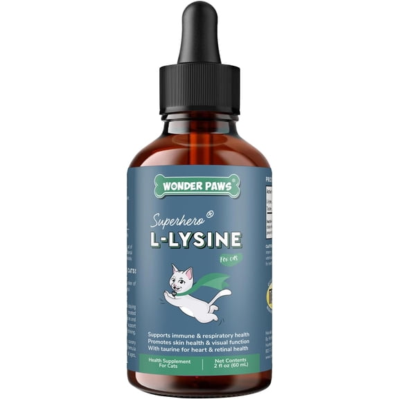 Premium L-Lysine Supplement for Cats for Immune Support, Sneezing, Runny Nose, Watery Eyes & Nasal Health 60ML Lysine for Feline Respiratory Support Cat Lysine Drops with Taurine for Immunity