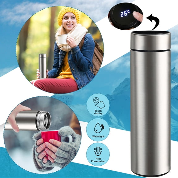 LED Smart Touch Screen Insulated Water Bottle, Digital Temp Display Stainless Steel Vacuum Flask - High-Tech Christmas, New Year Gift