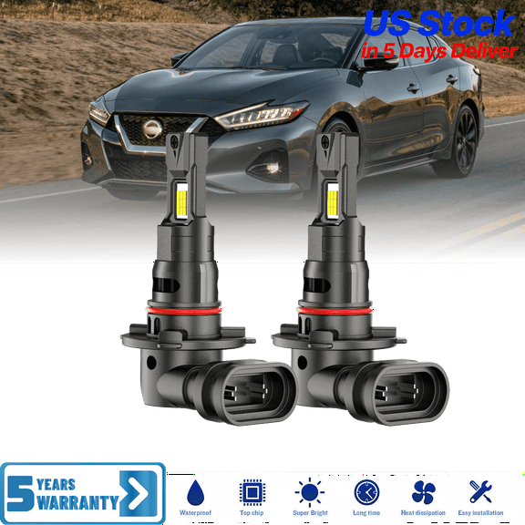 Premium LED Upgrade Kit - 9012 LED Headlight Kit - Compatible with Nissan Maxima 2004-2007 – 2 Pack High/Low Beam Lamp Set – 48,000LM LED Replacement Bulb Kit