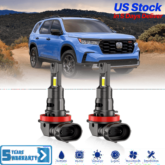 Premium LED Upgrade Kit - H11 LED Headlight Kit - Compatible with Honda Pilot 2006-2019 – 2 Pack Low Beam Lamp Set – Fan 48,000LM LED Replacement Bulb Kit