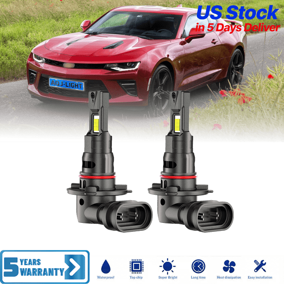 Premium LED Upgrade Kit - HB3/9005 LED Headlight Kit - Compatible with Chevy Camaro 2016 2017 2018 – 2 Pack High Beam Lamp Set – 48,000LM LED Replacement Bulb Kit