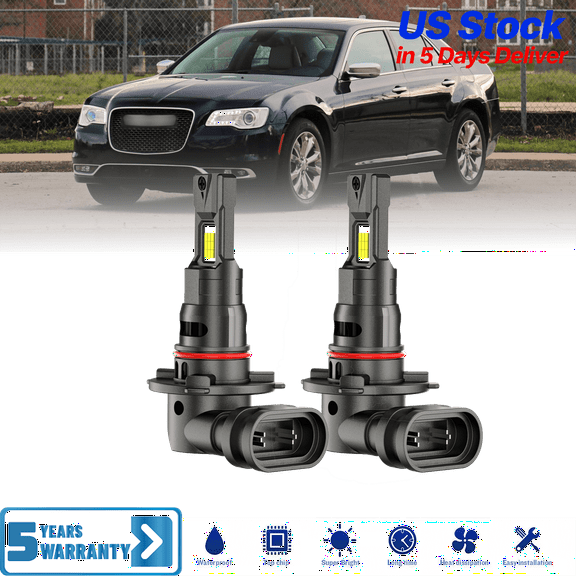 Premium LED Upgrade Kit - HB3/9005 LED Headlight Kit - Compatible with Chrysler 300 2016-2023 – 2 Pack High/Low Beam Lamp Set – 48,000LM LED Replacement Bulb Kit
