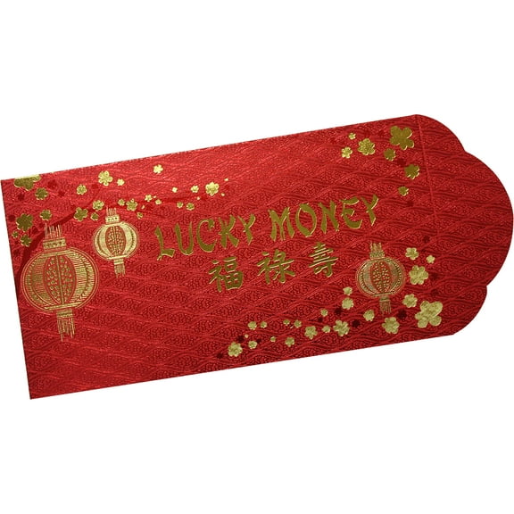 Premium LUCKY MONEY Red Foil Envelopes LUNAR NEW YEAR Gift Packets (PACK of 50)
