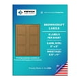 thumbnail image 1 of Premium Label Supply Brown Kraft Sticker Square Labels – 3” x 3" – Laser/Inkjet Compatible – (6 Labels/Sheet), 1000 Sheets – 6,000 Total Adhesive Labels, 1 of 2