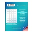 thumbnail image 1 of Premium Label Supply Glossy Clear Sticker Square Labels – 1.5” x 1.5" – Laser/Inkjet Compatible – (24 Labels/Sheet), 100 Sheets – 2,400 Total Adhesive Labels, 1 of 2