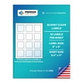 thumbnail image 1 of Premium Label Supply Glossy Clear Sticker Square Labels – 2” x 2" – Laser/Inkjet Compatible – (12 Labels/Sheet), 1000 Sheets – 12,000 Total Adhesive Labels, 1 of 2