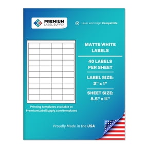 Premium Label Supply White Sticker Barcode Labels – 2” x 1" – Laser/Inkjet Compatible – (40 Labels/Sheet), 2000 Sheets – 80,000 Total Adhesive Labels