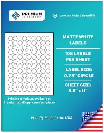 Premium Label Supply White Return Address Labels – 1,500 Labels, 1-3/4 X 2/3 Inch, Laser/Inkjet Compatible, 25 Sheets