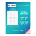 thumbnail image 1 of Premium Label Supply White Sticker Square Labels With Bleed – 2” x 2" – Laser/Inkjet Compatible – (12 Labels/Sheet), 2000 Sheets – 24,000 Total Adhesive Labels, 1 of 2