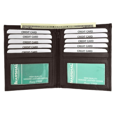 Premium Lambskin Leather Bifold European Hipster Credit Card Wallet P 1502