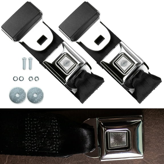 Premium Lap Seat Belts Complete Kit Classic Muscle Car Seatbelt Set Black 60"