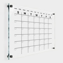 Premium Large Acrylic Wall Calendar - Reusable Board for Office and Home - Dry Erase Board - Large Glass Calendar for Wall (28x20" (BestSeller), Black Standoff)