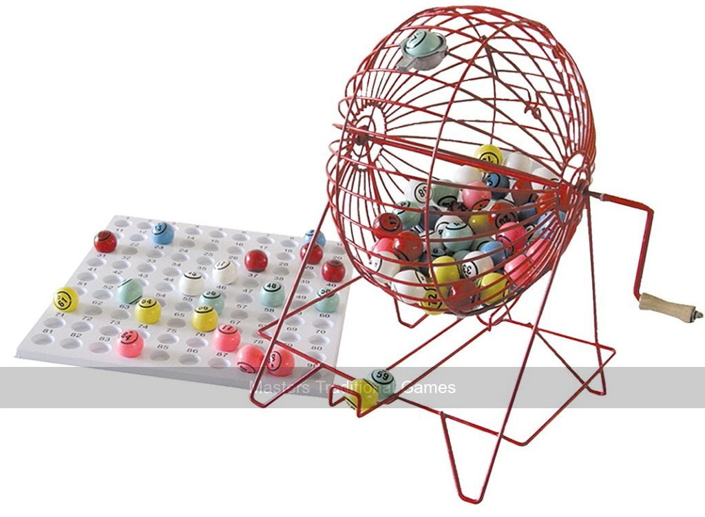 Premium Large Bingo Set (90 balls) Giant Cage and Balls, Number Check
