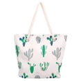 thumbnail image 1 of Premium Large Cactus Print Cotton Canvas Tote Shoulder Bag Handbag, 1 of 5
