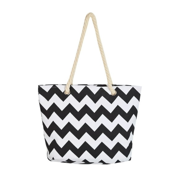 Premium Large Chevron Zig Zag Canvas Tote Shoulder Bag Handbag
