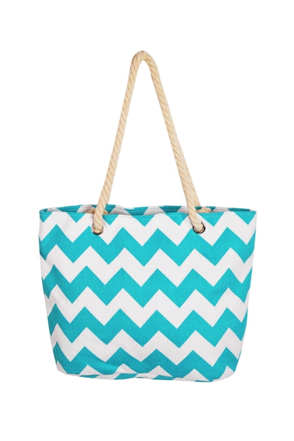 Premium Large Chevron Zig Zag Canvas Tote Shoulder Bag Handbag