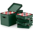 thumbnail image 1 of Premium Large Christmas Ornament storage Box with Lid - 3" Compartment, Contains 8 Trays, Keeps 128 Holiday Ornaments and Xmas Accessories, Storage Container Is Tear Proof Made Of 600D Oxford Fabric, 1 of 7