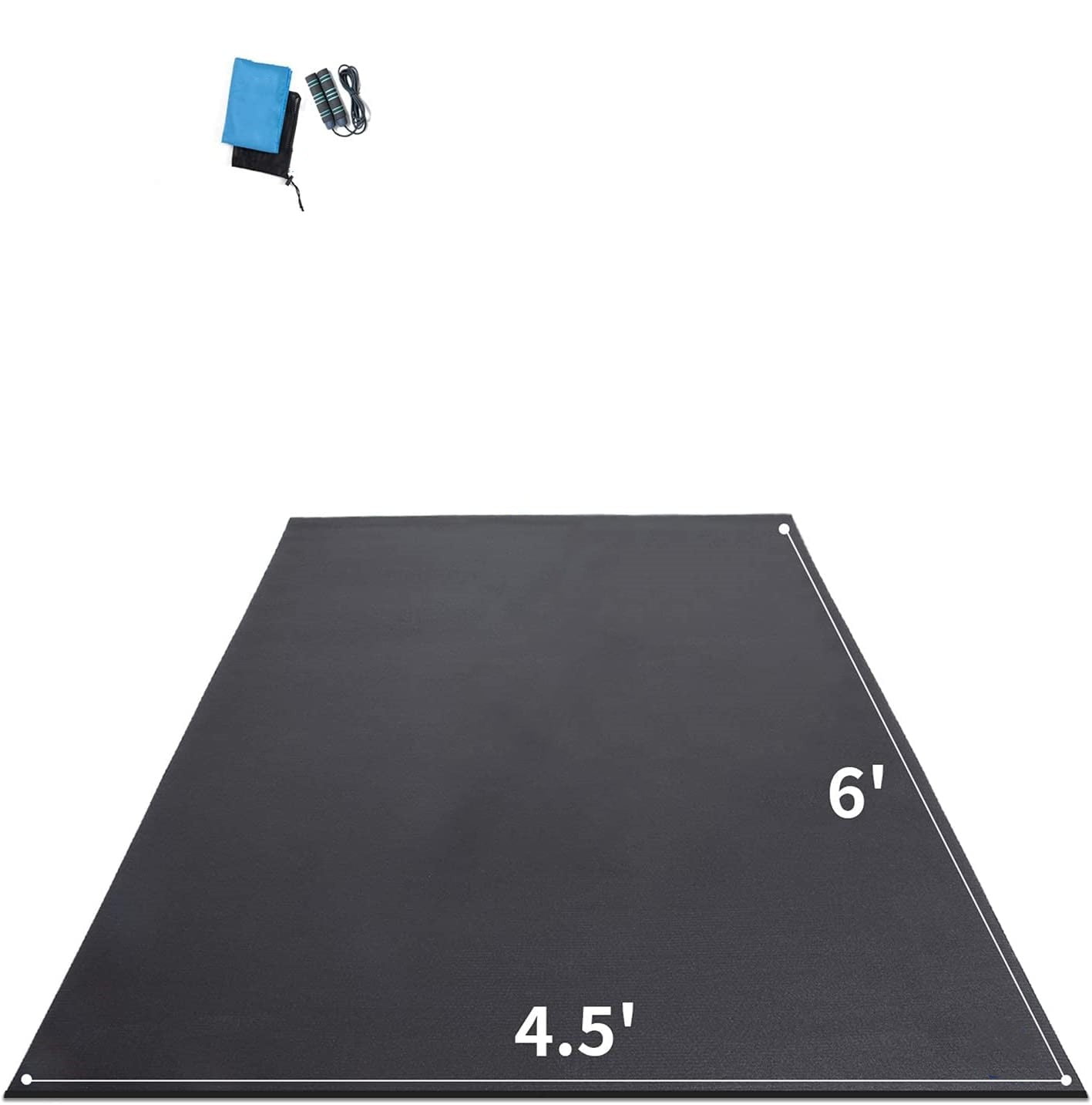 Premium Large Exercise Mat 6'x4.5'x7mm, Ultra Durable Workout Mats for