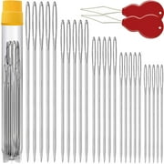 Premium Large Eye Hand Sewing Needles - Assorted Sizes 25 PCs with 2 Threaders
