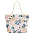 thumbnail image 1 of Premium Large Leaves Print Cotton Canvas Tote Shoulder Bag Handbag, 1 of 3