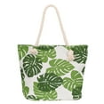 thumbnail image 1 of Premium Large Leaves Print Cotton Canvas Tote Shoulder Bag Handbag, 1 of 3