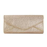 Premium Large Metallic Glitter Envelope Flap Clutch Evening Bag