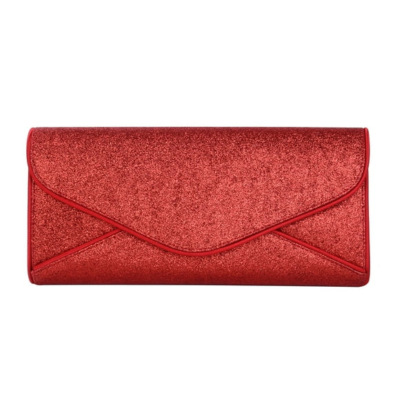 Premium Large Metallic Glitter Envelope Flap Clutch Evening Bag
