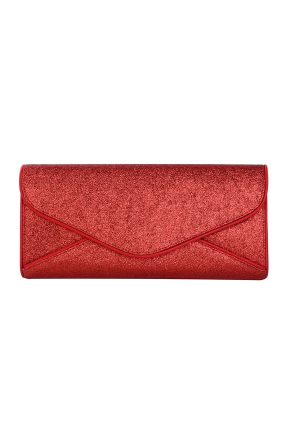 Premium Large Metallic Glitter Envelope Flap Clutch Evening Bag