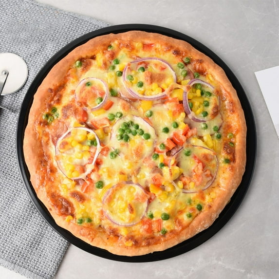 Premium Large Nonstick Pizza Pan,Round Nonstick Pizza Baking Pan for Home & Commercial Use,Round Nonstick Pan,Dishwasher Safe,High-Temperature Resistant,Durable & Easy Cleanup,Black,11.22x1.69x12.79"
